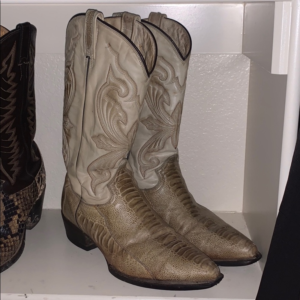 Vintage Ostrich Leg Cowboy Boots